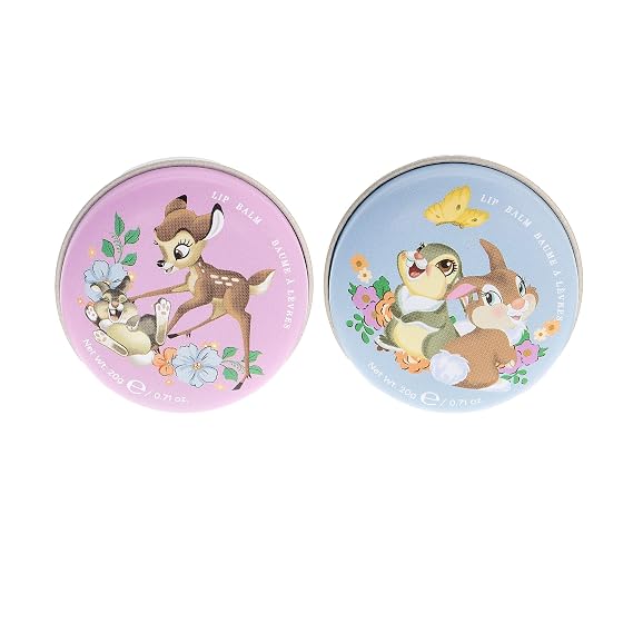 Mad Beauty Disney Beauty of Bambi Lip Balm Duo | Cruelty-Free Cosmetics | Strawberry & Vanilla Scented | Skincare Gifts for Women, Adults, and Kids