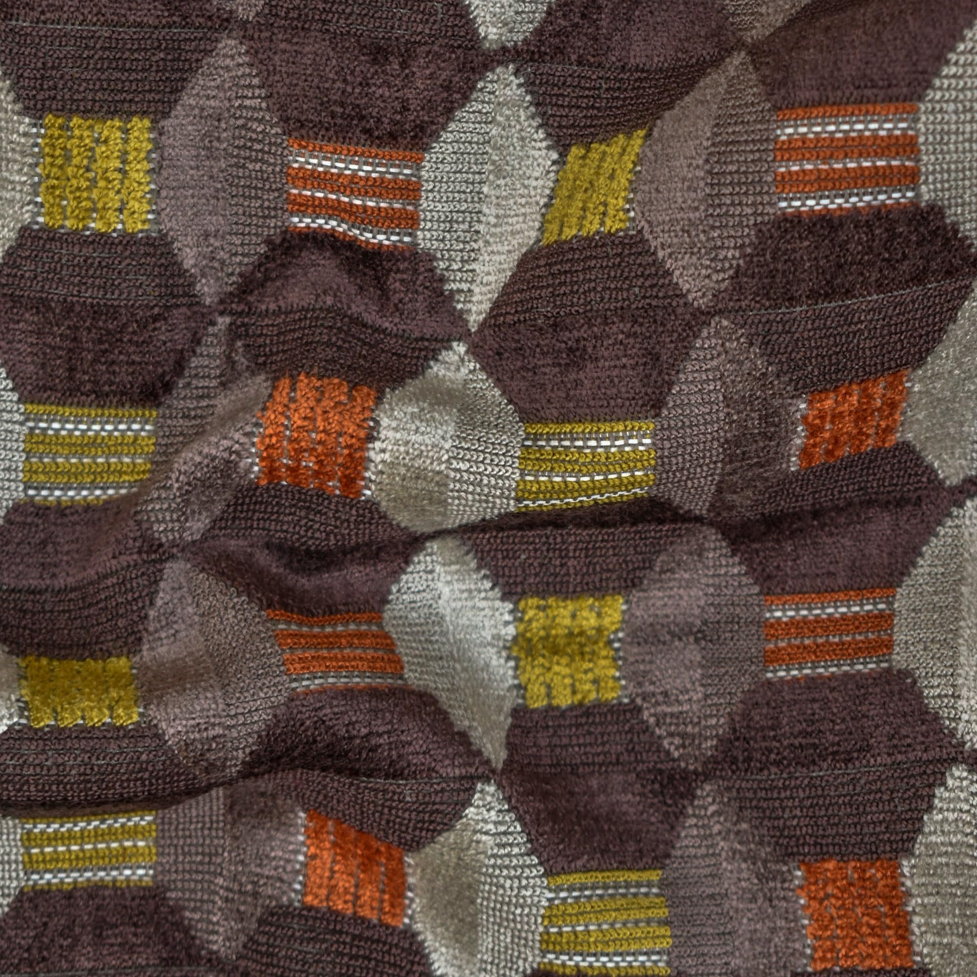 Tienda de tejidos directa Marrón y gris Terciopelo Jacquard Tela Por metro, 12 metros continuos 140 centímetros ancho Abstracto Marrón Al por mayor Terciopelo Tapicería Tela para Cortinas
