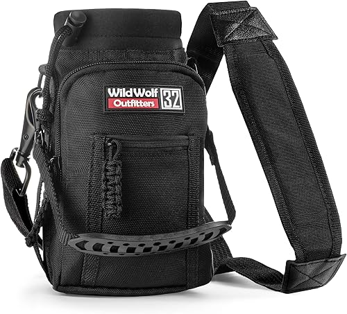 Wild Wolf Outfitters El mejor soporte para botellas, número 1, para botellas de 32oz. Lleve, proteja y aísle su cantimplora con este portabotella de