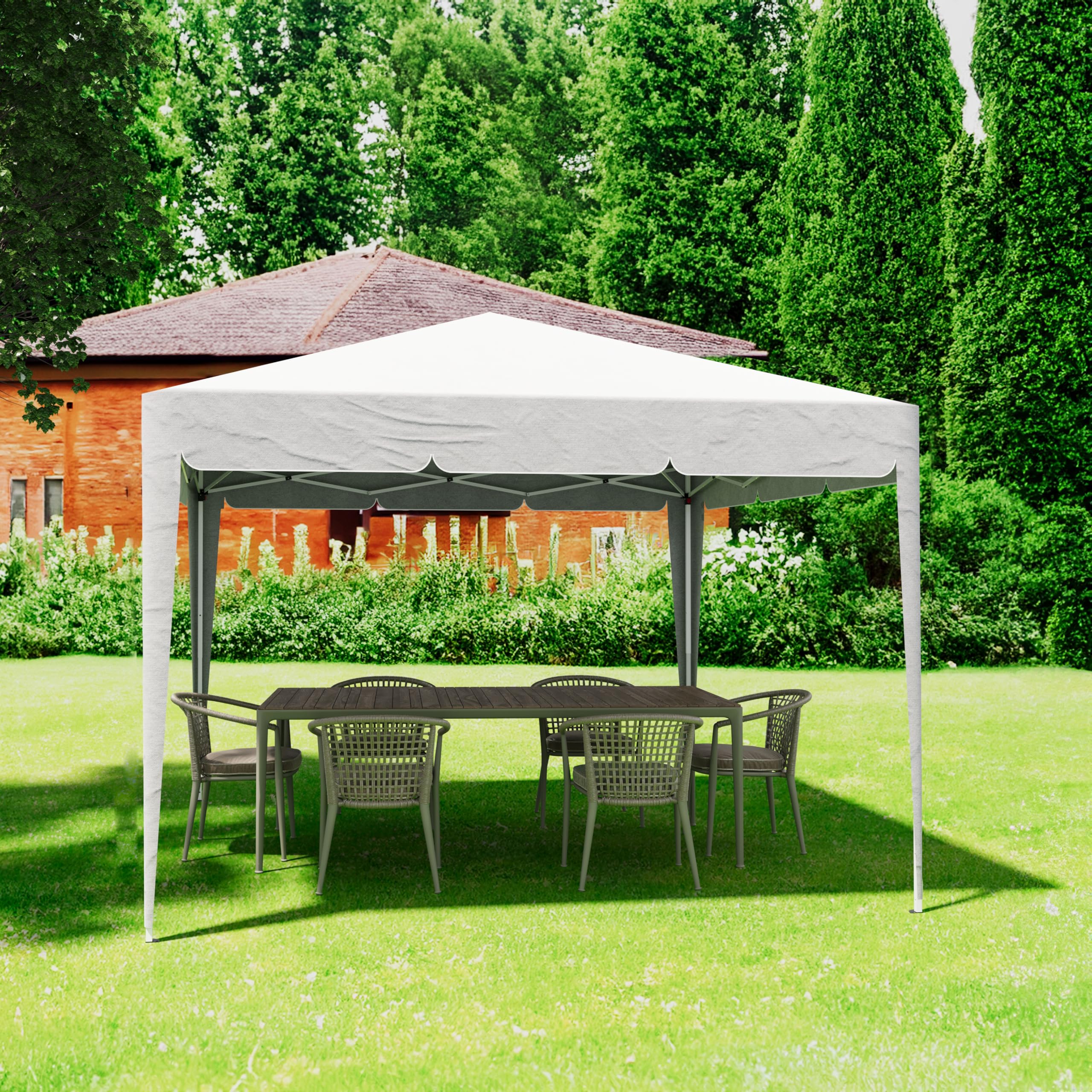 Gazebo Pieghevole 3x3m Impermeabile con 4 Sacche per Pesi e Borsa Trasporto - Chiusura a Fisarmonica per Fiere, Campeggio, Esterno, Piscina - Struttura in Acciaio - Copertura 160g/m² (Grigio)