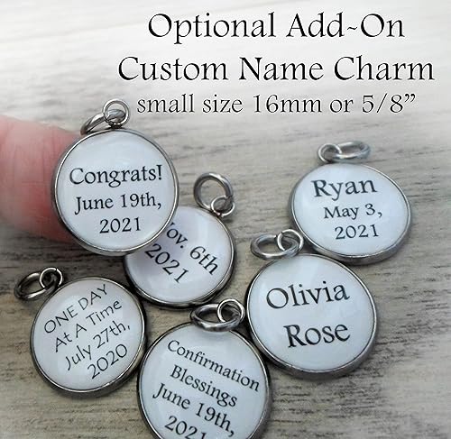 Miniatura 7 de Our Lady of Divine Providence Necklace, Keychain or Clip, Blessed Virgin Mary, Birthstone Crystal Pendant and Initial Charm