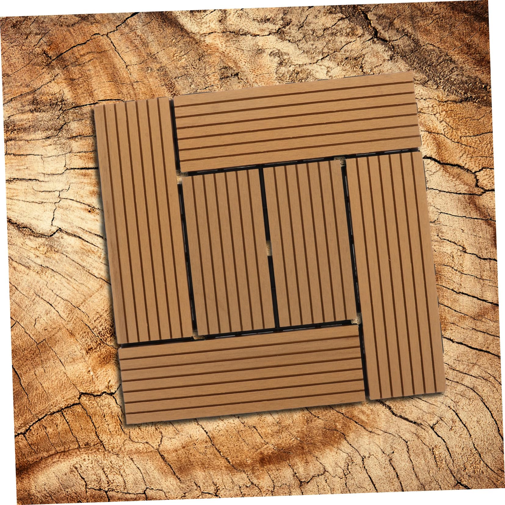 Dalles de Terrasse Clipsables Bois Plastique Durables pour Balcon Patio Jardin DIY Revêtement Sol Extérieur