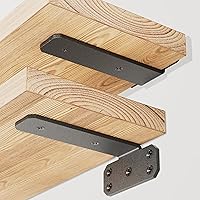 SKYSEN 6-Pack 6" Heavy Duty Floating Shelf Brackets - Hidden Design, 80lbs Capacity, Black Iron Hardware for Shelves