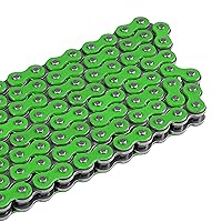 Vista 7 de Caltric Cadena de transmisión verde de 525 eslabones de 120 eslabones compatible con ATV/UTV/Quad/Side X Side/Motocicleta/Dirtbike/con remache