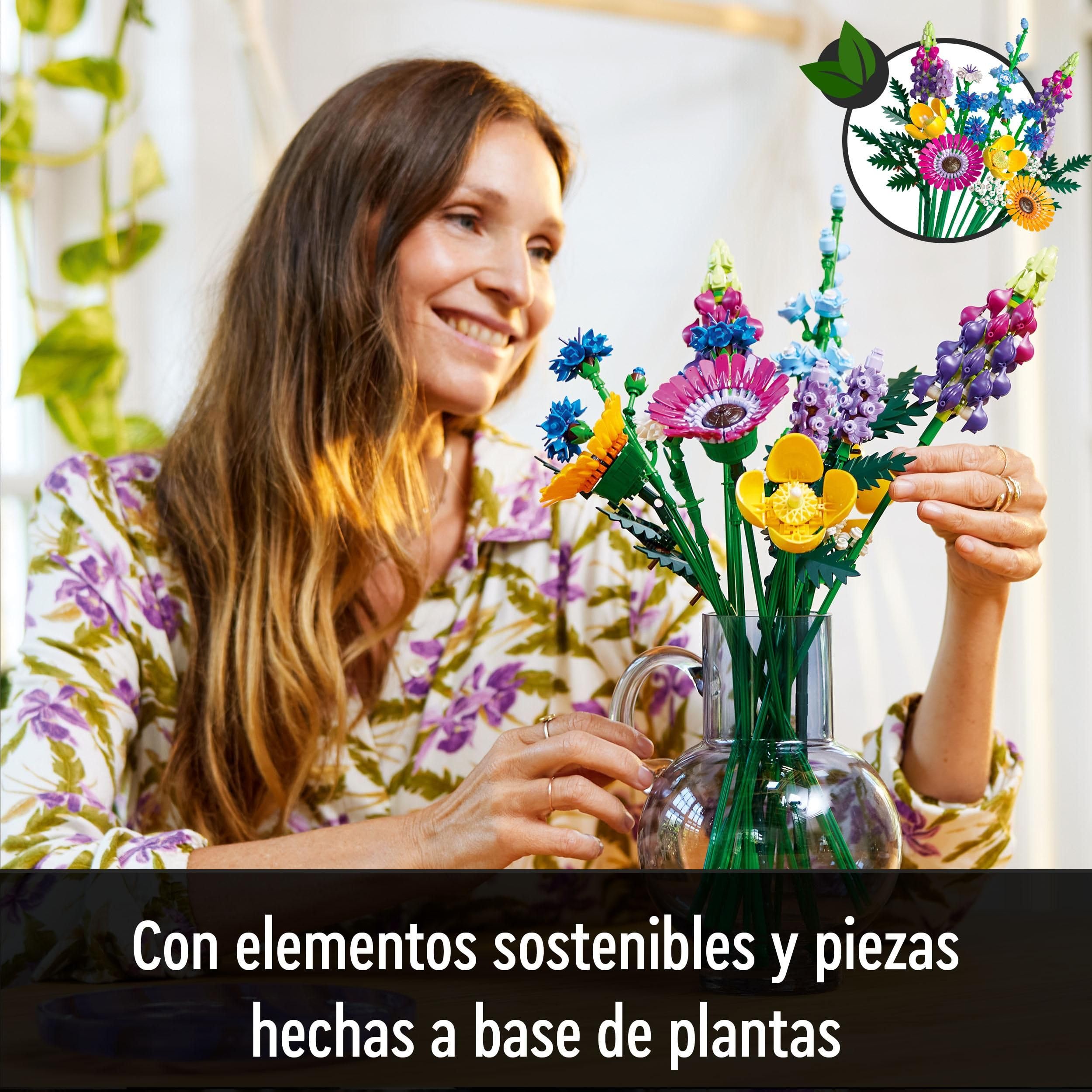 LEGO Botanicals Wildflower Bouquet Set - Artificial Flowers with Poppies and Lavender - Crafts Kit for Adults - Home Office Décor Gifts for Women and Men - 10313