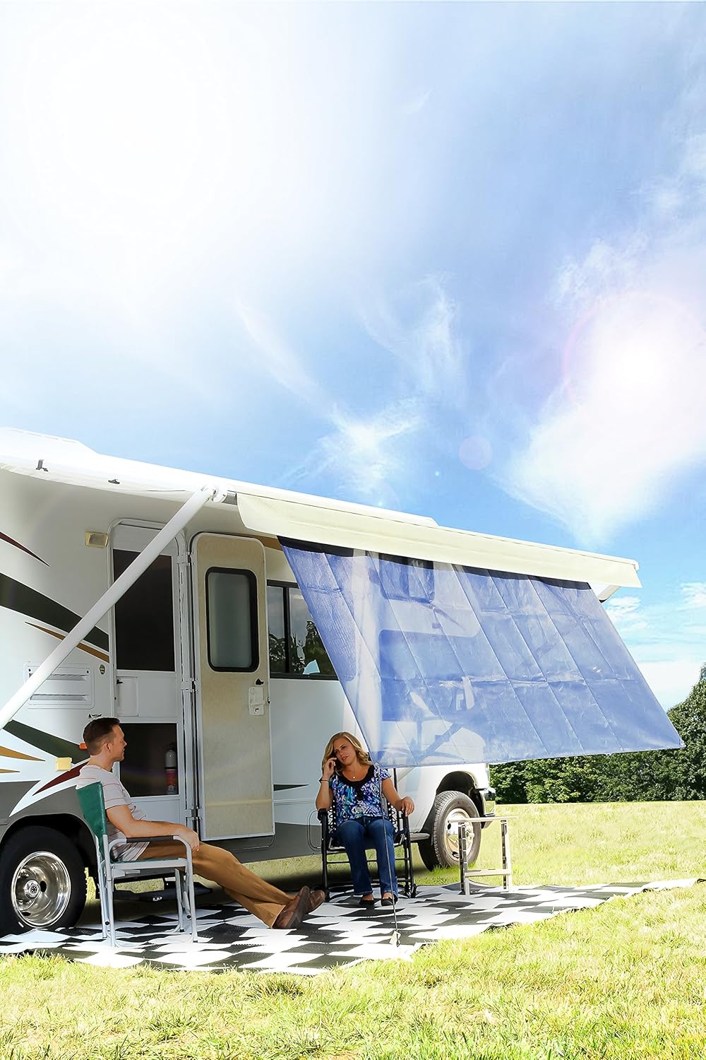 Camco 51451 Black 54" x 120" RV Awning Shade