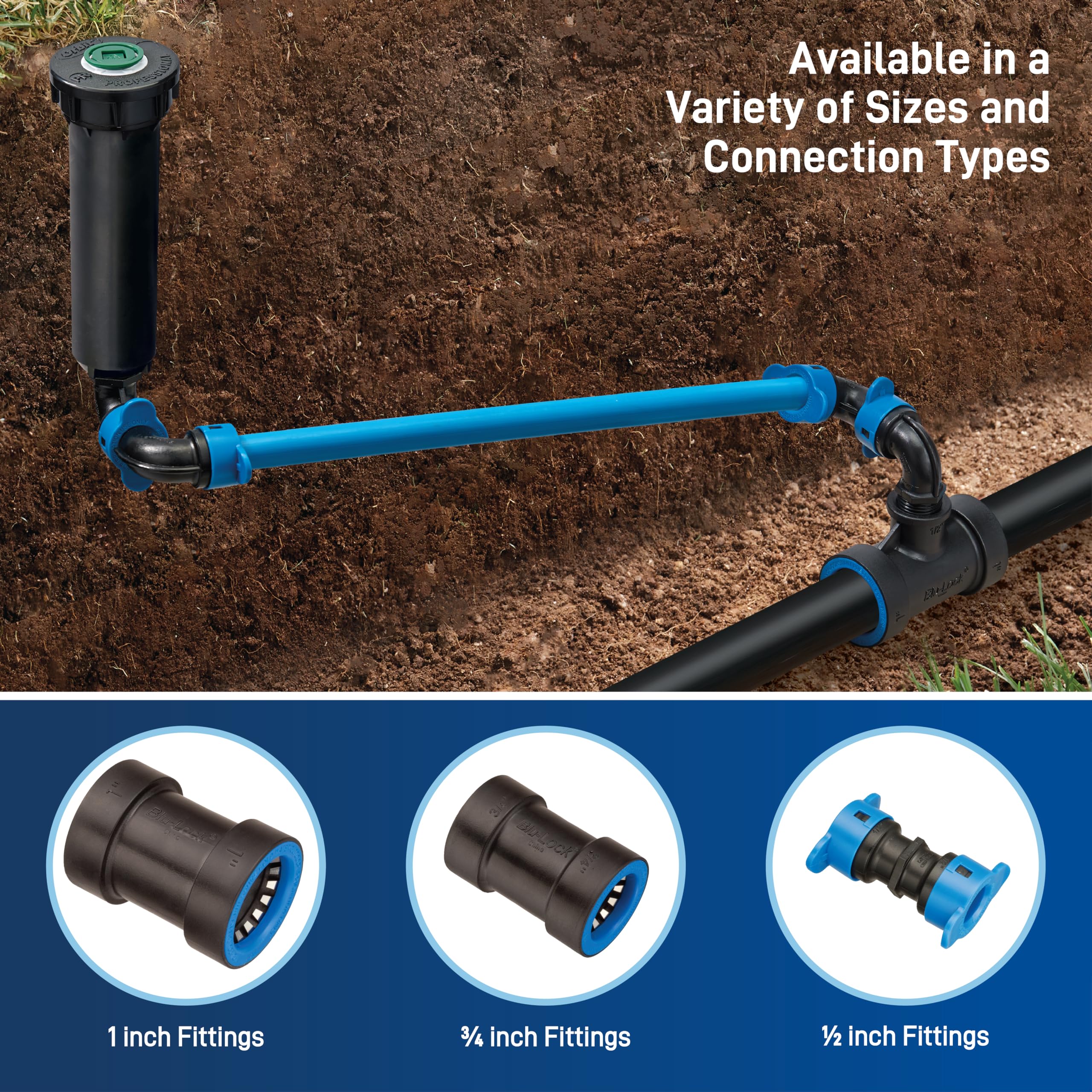 Orbit 31375H - Codo reductor Blu-Lock de 3/4" x FPT de 1/2"