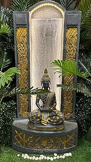 Big Bulk Grey Big Slate Buddha Fountain for Living Room Home Decor Garden Decoration and Drawing Room Indoor Outdoor Home Decor (Big Size:125 cm X 56 cm X 35 cm)