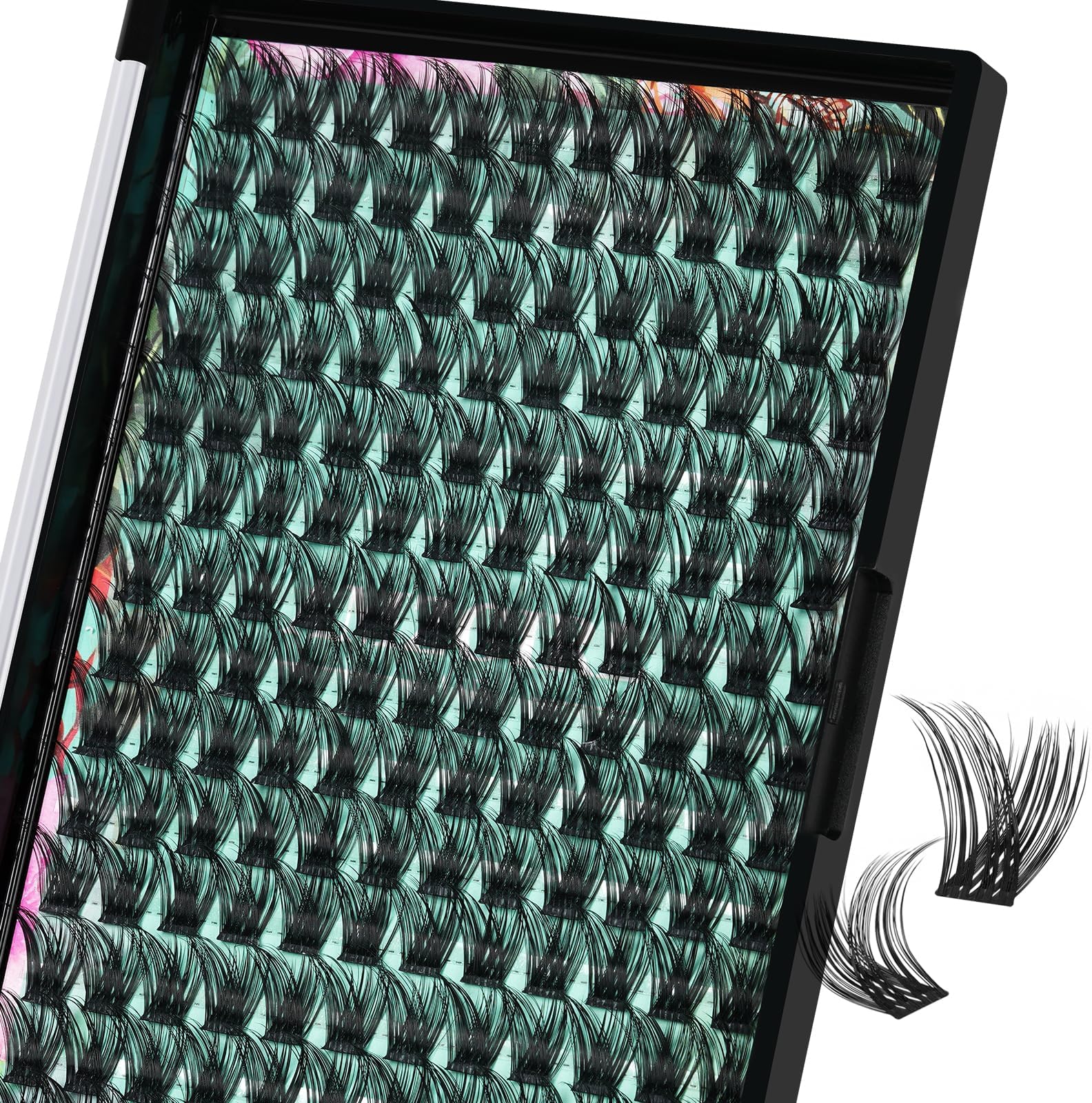 Lash Clusters Wet Look 168Pcs Eyelash Cluster Ultra-Thin Lash Band Eyelashes Extensions Spiky Anime Wide Span Lashes(Okra,D-16mm)