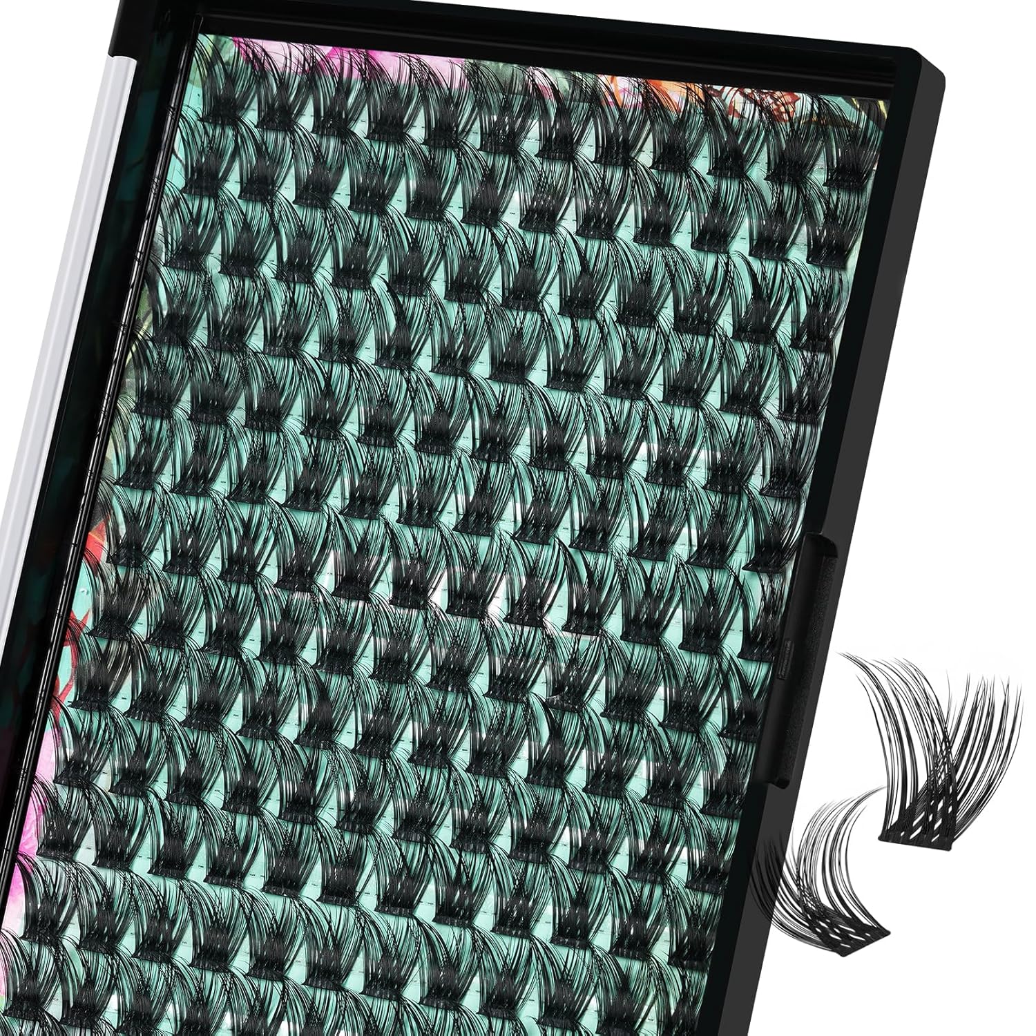 Lash Clusters Wet Look 168Pcs Eyelash Cluster Ultra-Thin Lash Band Eyelashes Extensions Spiky Anime Wide Span Lashes Okra