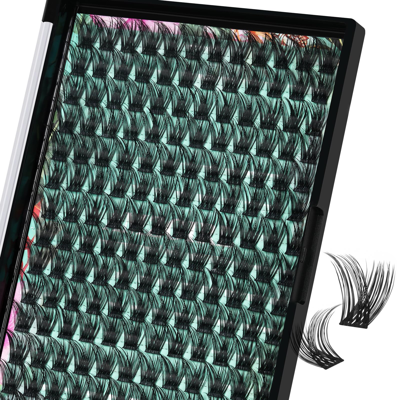 Lash Clusters Wet Look 168Pcs Eyelash Cluster Ultra-Thin Lash Band Eyelashes Extensions Spiky Anime Wide Span Lashes Okra