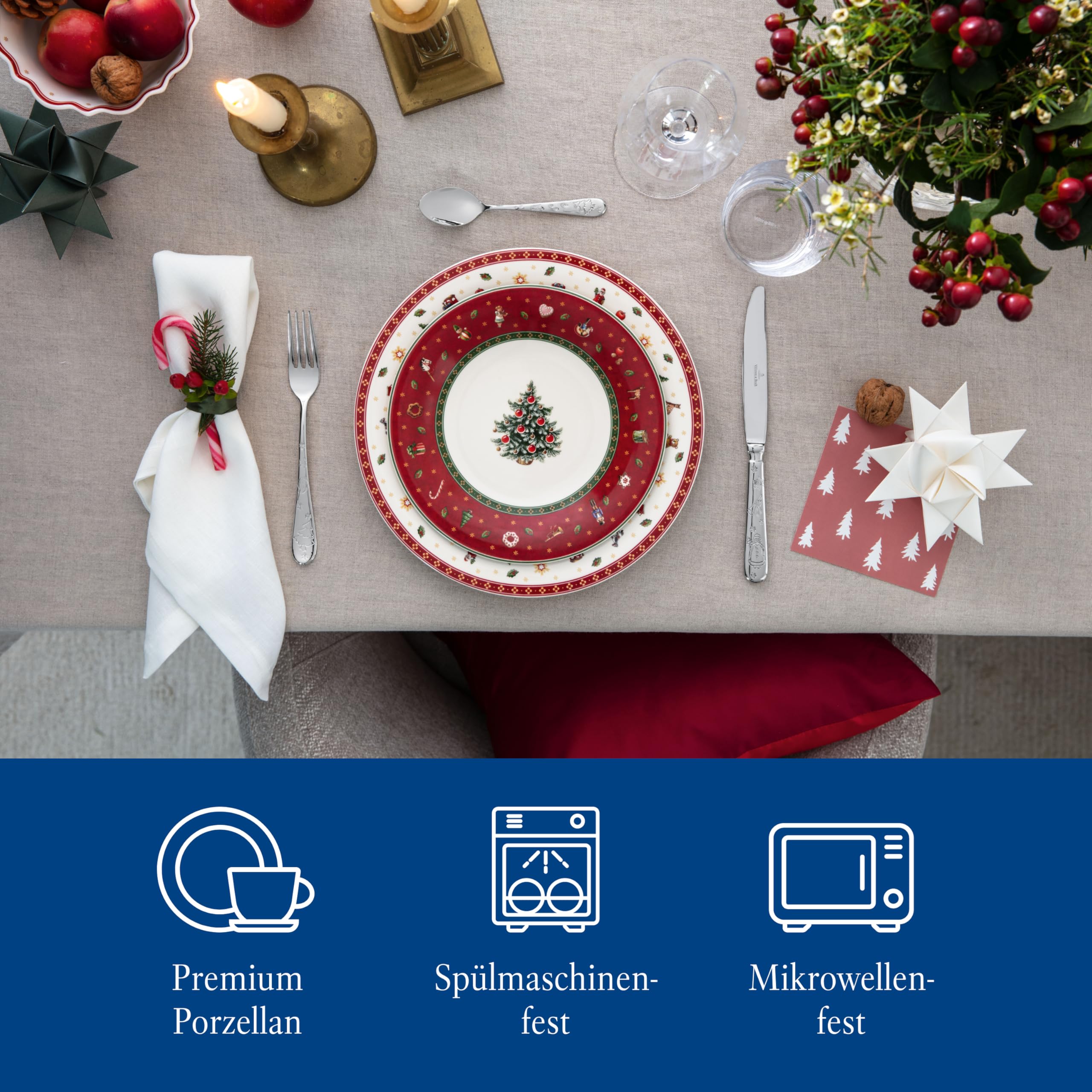 Villeroy & Boch, Toy's Delight Specials Breakfast Dish, Porcelain Dessert Plate with Christmas Motif, Christmas Tableware - Image 2