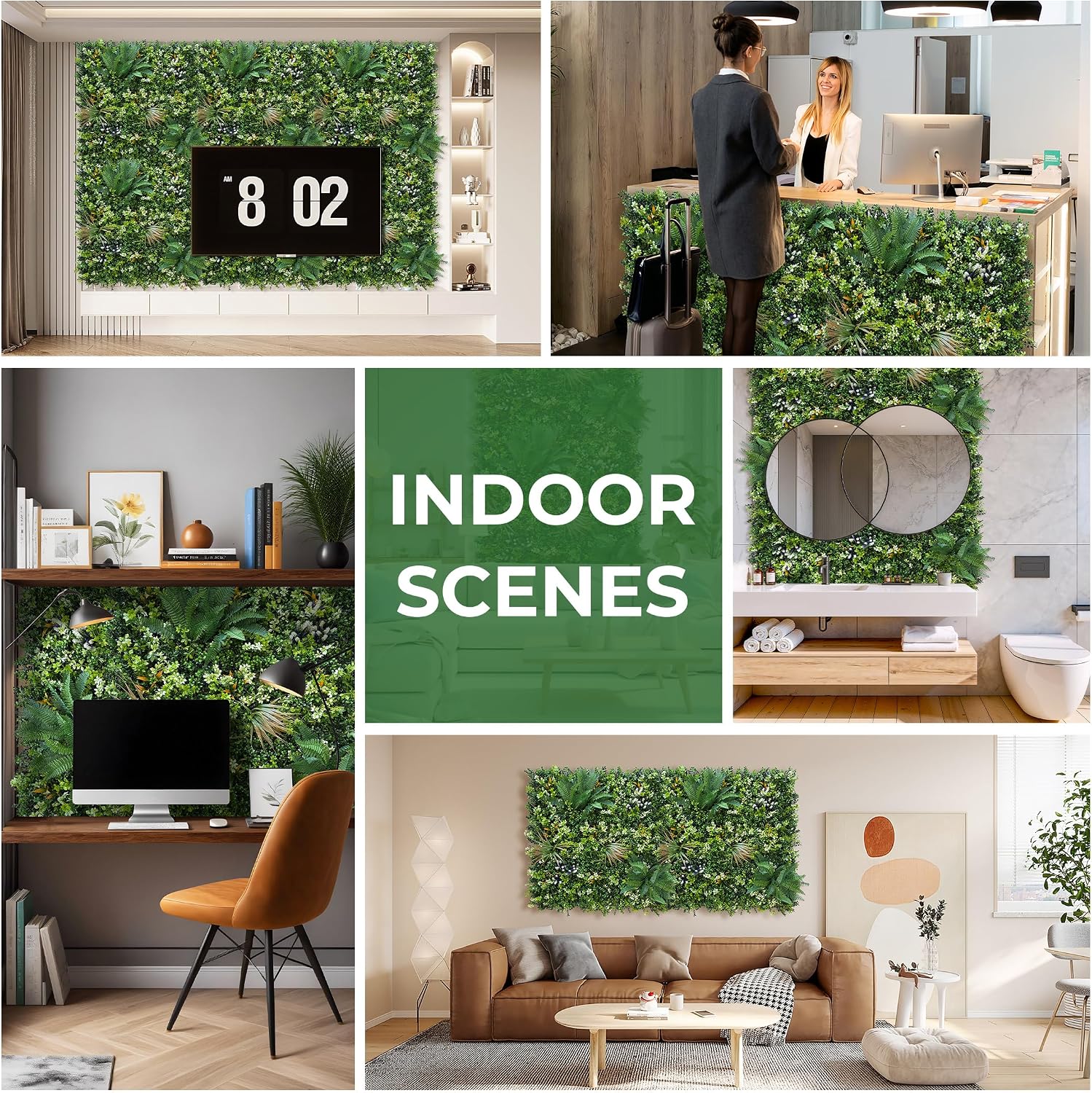 Artificial Greenery Grass Wall Panels: 20x20 Inch 24P UV-Anti Faux Boxwood Roll Panels,Indoor and Outdoor Ivy Plant Privacy Fence Screen for Balcony,Garden, Patio Decor