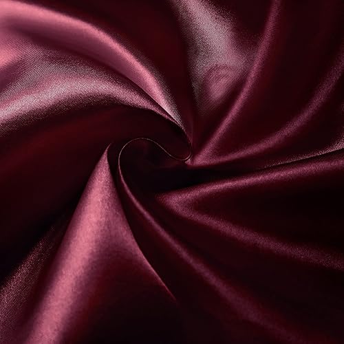 Miniatura 8 de VACVELT Paquete de 50 servilletas de satén color burdeos de 20 x 20 pulgadas, servilletas de boda a granel, elegantes servilletas decorativas de