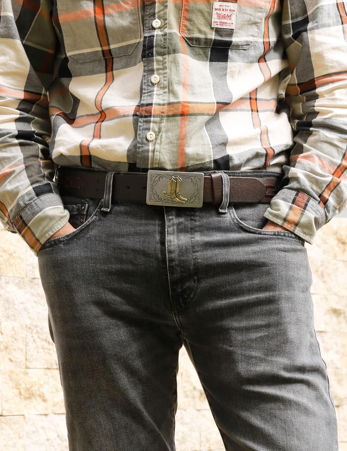 Western Belt Buckle for 1.5" Belts | Heavy Duty Interchangeable Cowboy Buckle Western Accessory for Men & Women - Image 2