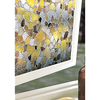 Amazon Com Rhapsody Privacy Stained Glass Static Cling Decorative Window Film 24 X 43 Home Kitchen