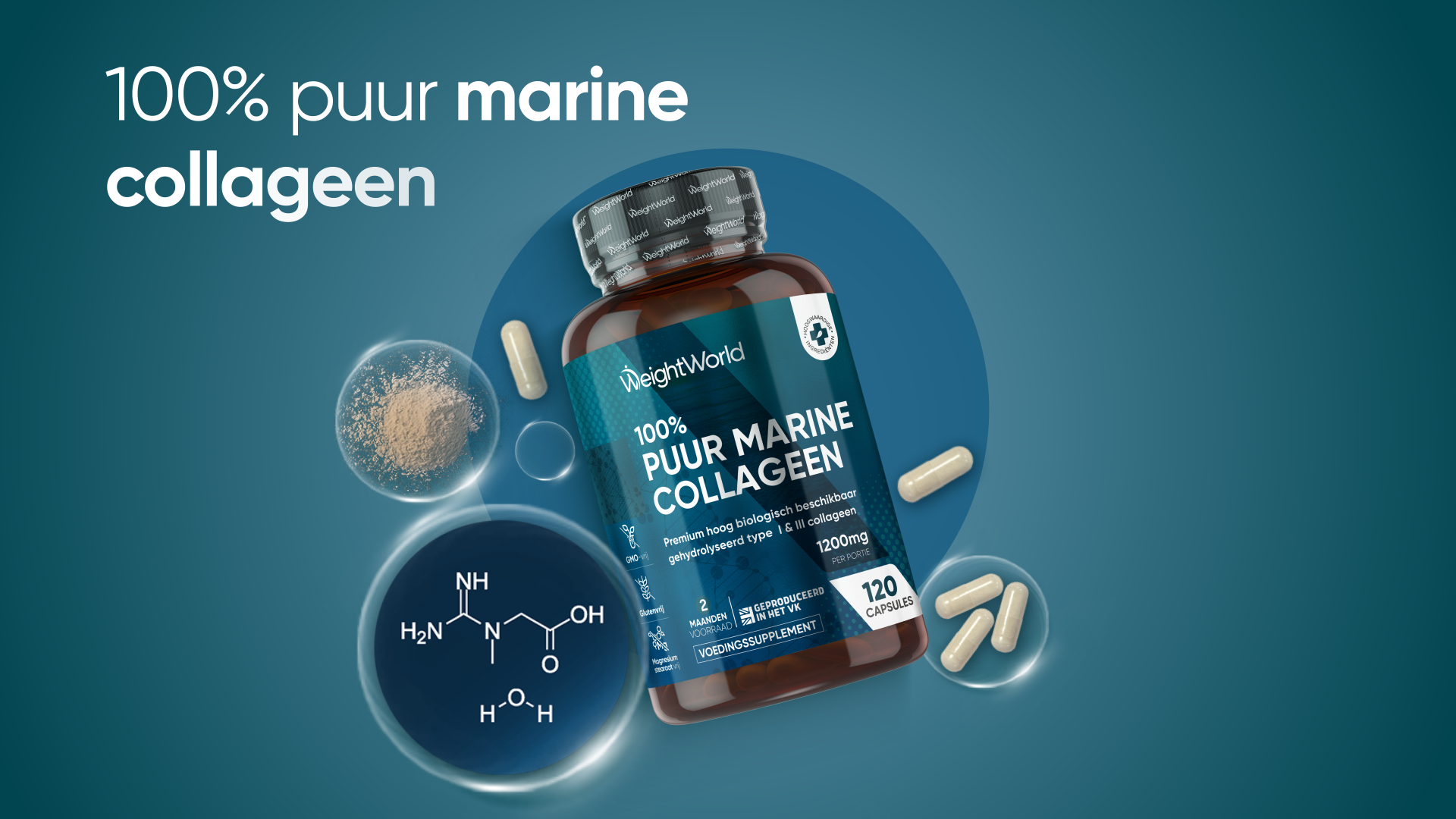 Pure Marine Collagen - 1200 mg fish collagen - Hydrolyzed collagen