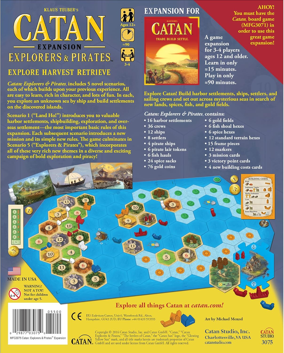 CATAN Explorers and Pirates Board Game EXPANSION | Board Game for Adults and Family | Adventure Board Game | Ages 12+ | for 3 to 4 players | Average Playtime 90 minutes | Made by Catan Studio