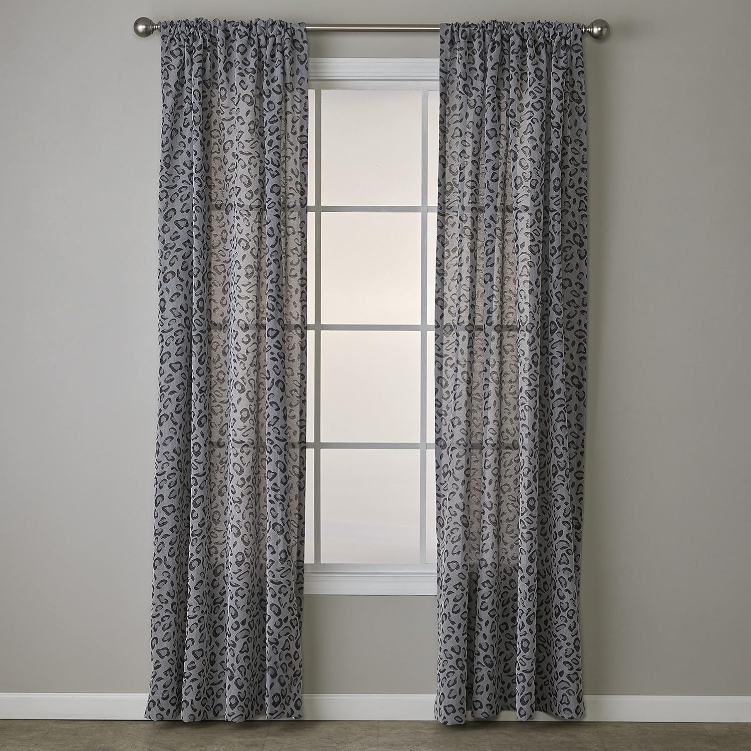 Charcoal Polyester Light-Filtering Rod Pocket Window Panel