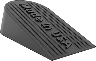 Large Big Rubber Door Stopper Made In USA - Door Stop Wedge for Carpet, Tile, Concrete Floor, Tall Door Stoppers for Bottom of Door - Heavy Duty for Commercial & Home - 6.5 x 2.75 x 1.9 Inches - Black