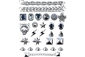 29PCS Lingwuerba Bling Charms Gothic Chains Accessories