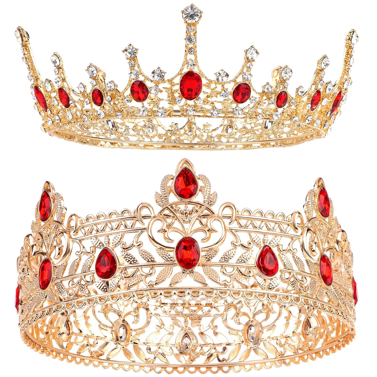 2 Pieces Prom King and Queen Crown Set King Crowns for Men Royal Crown with Red Rhinestone Crystal Crowns for Men Women Pr... - Review, Price and Buying Guide