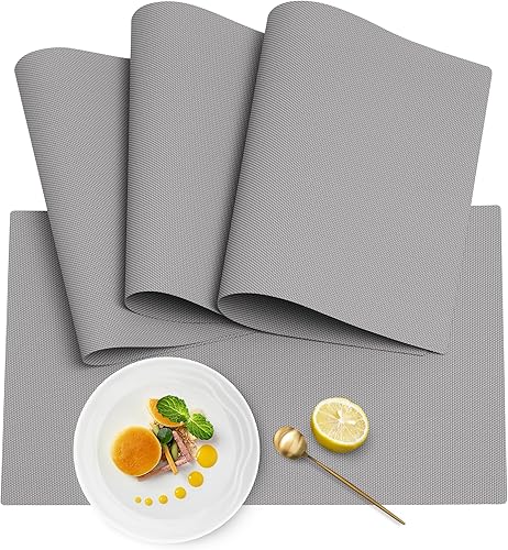 Juego de 4 manteles individuales de grado alimenticio, manteles individuales duraderos a prueba de manchas para mesa de comedor, manteles