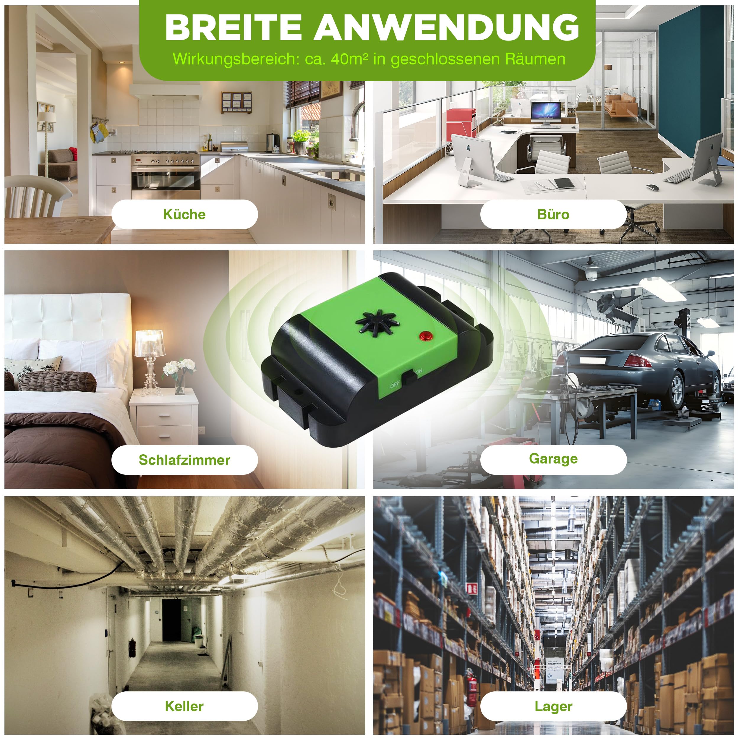 ISOTRONIC Marderschreck Auto – Batteriebetriebene Marderabwehr mit Vibrationssensor & Ultraschall – Marderschutz für Auto, Dachboden & Garage – Anti Marder Abwehr mit 40m² Wirkungsbereich (1 Stück)