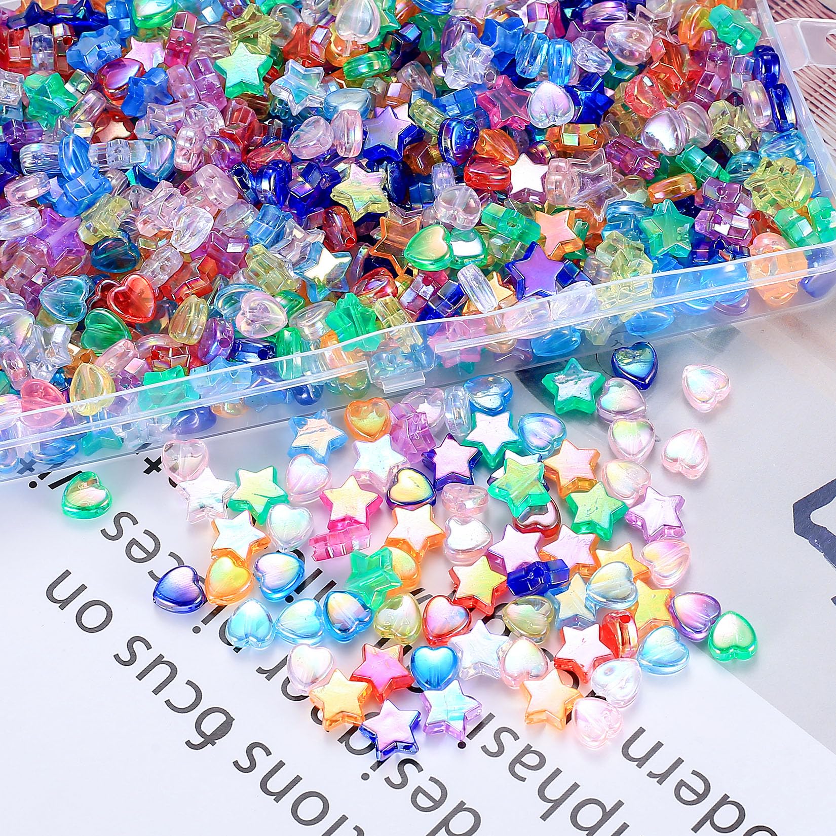 Acquista Perline sfuse quadrate con lettere multicolori, numeri, cuore