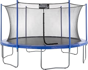 Machrus Upper Bounce Trampoline 7.5FT 9FT 10FT 12FT 14FT 15FT 16FT, Recreational Trampolines with Enclosure - ASTM Approved - Outdoor, for Kids and Adults with Safety Net and Spring Padding