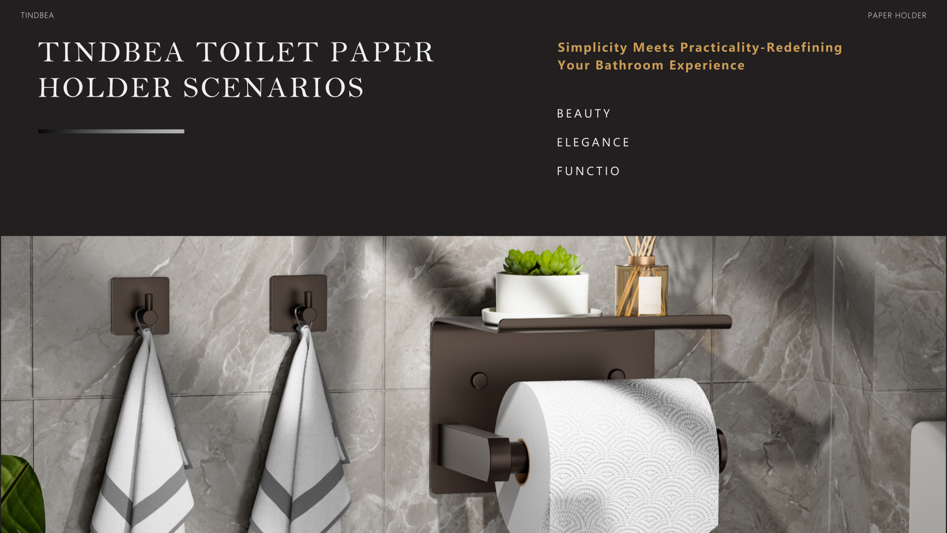 Tindbea Porte Papier Toilette Mural Adhésif - Avec Tablette Téléphone Et 2 Crochets, Acier Inoxydable Nickel Brossé