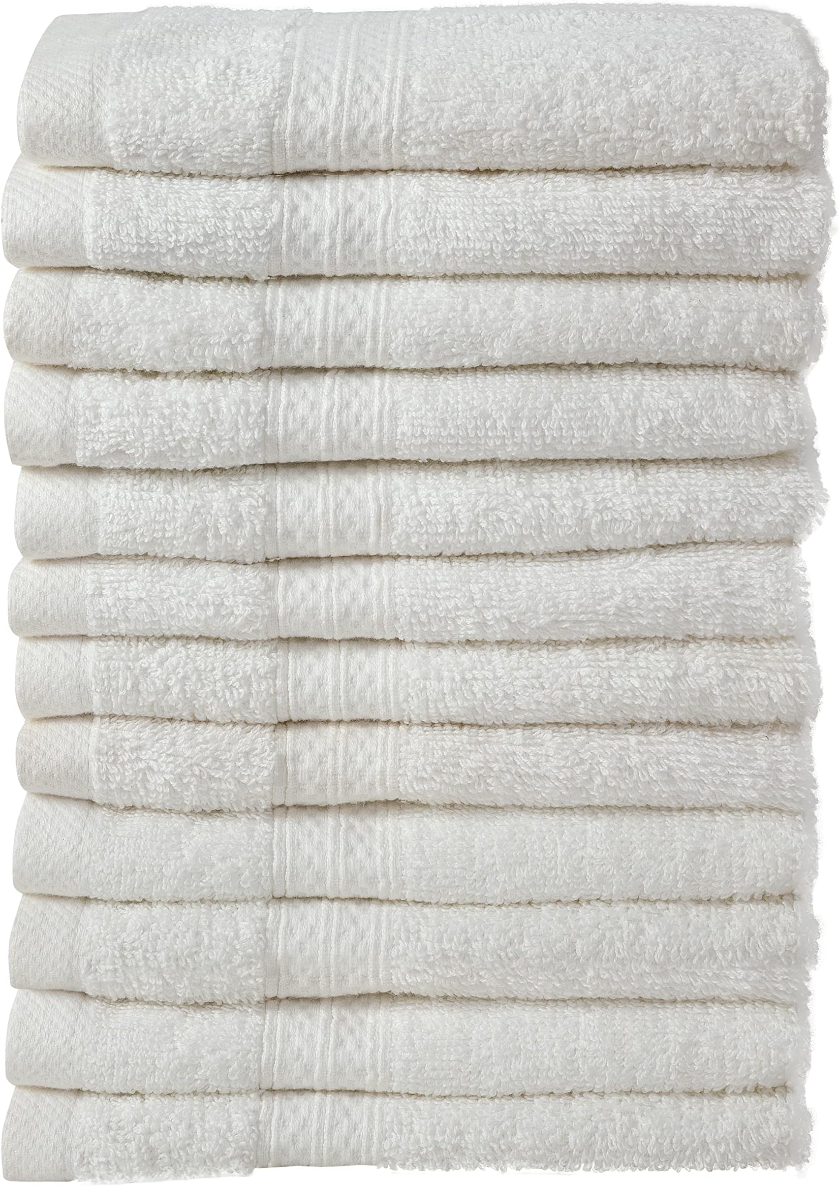 Briarwood Home - Premium 12 Piece Cotton Washcloth Set- Extra Absorbent Towels - Ultra Soft 500 GSM - White