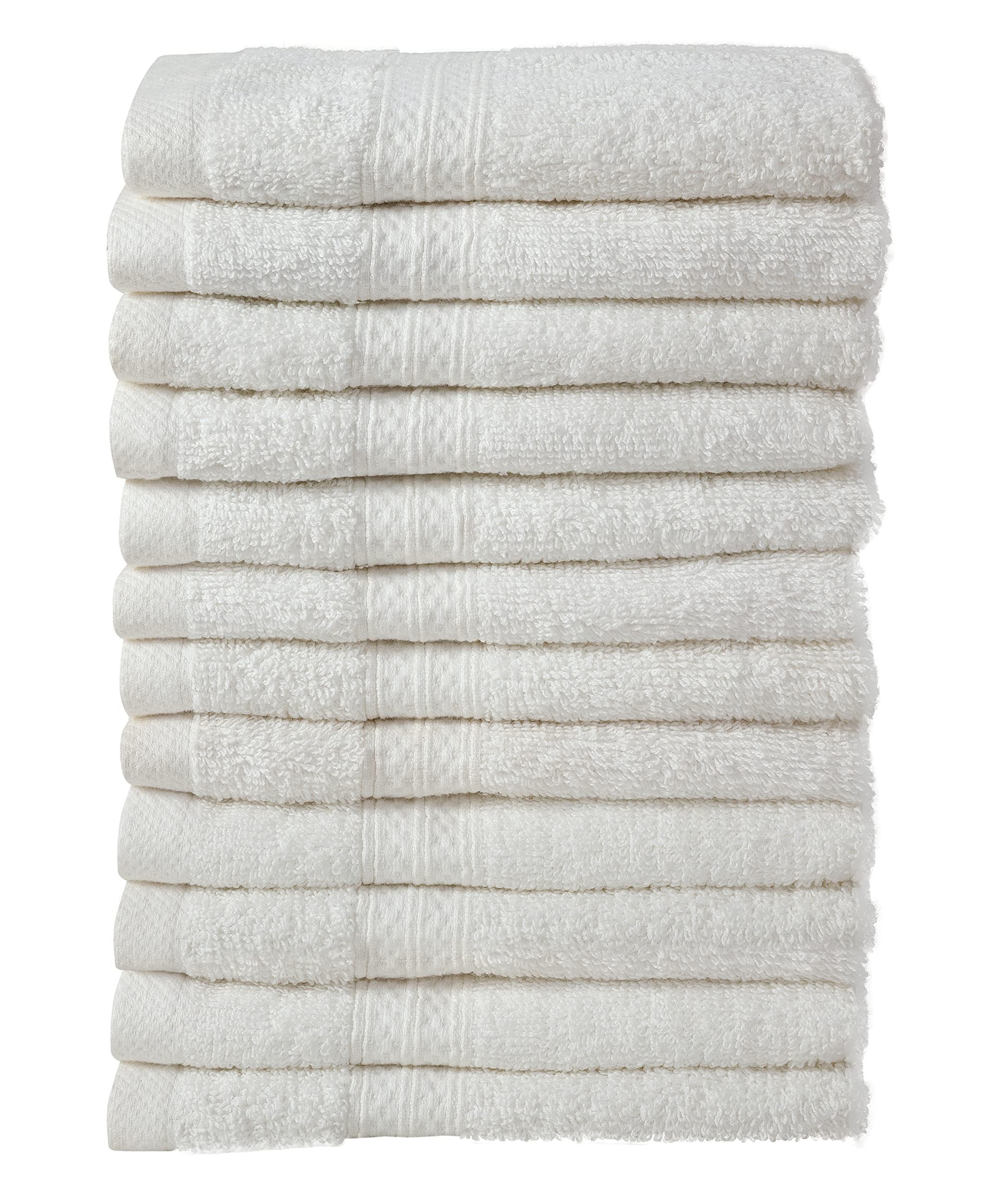 Briarwood Home - Premium 12 Piece Cotton Washcloth Set- Extra Absorbent Towels - Ultra Soft 500 GSM - White