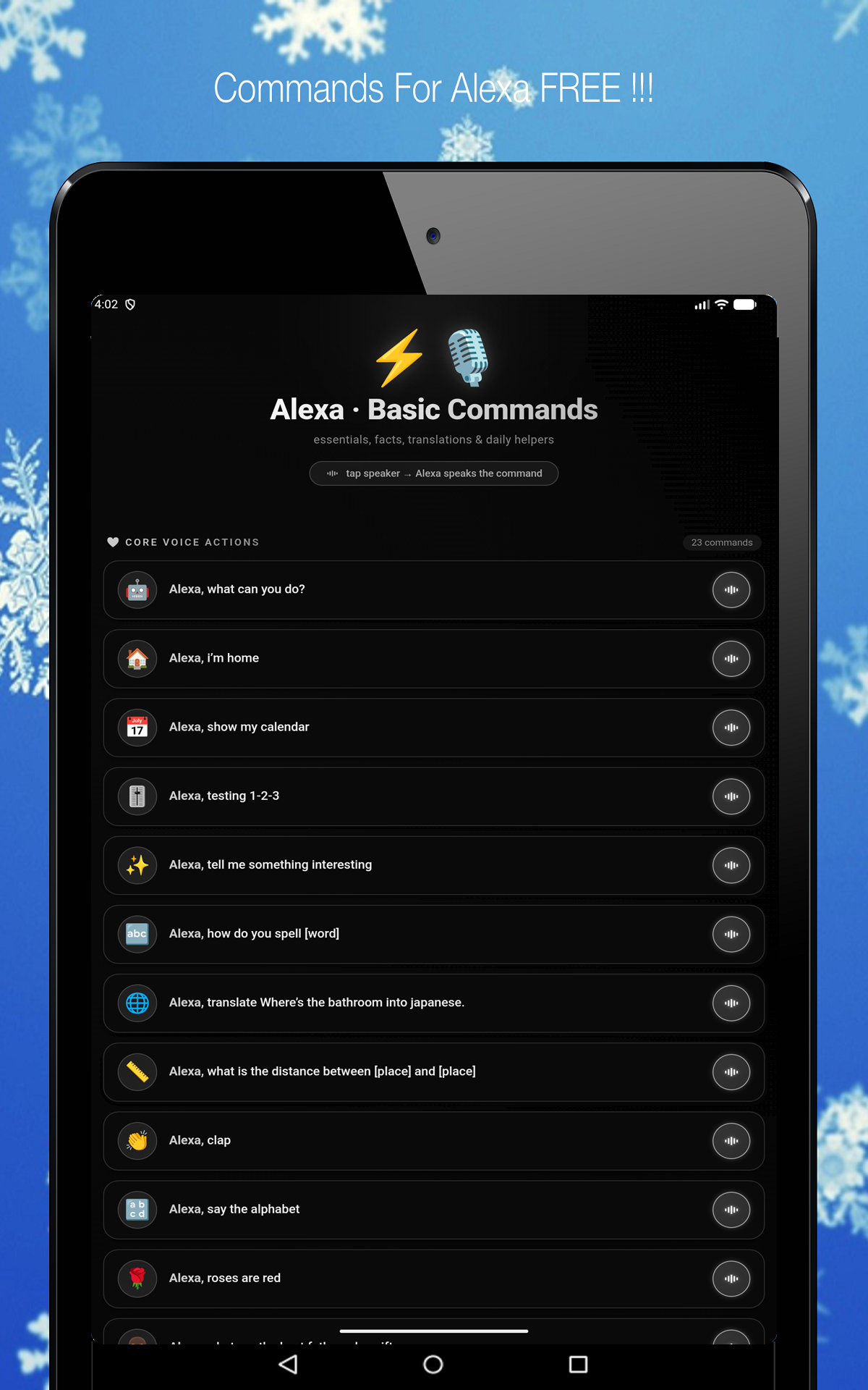 Commands for Amazon Alexa - App on Amazon Appstore