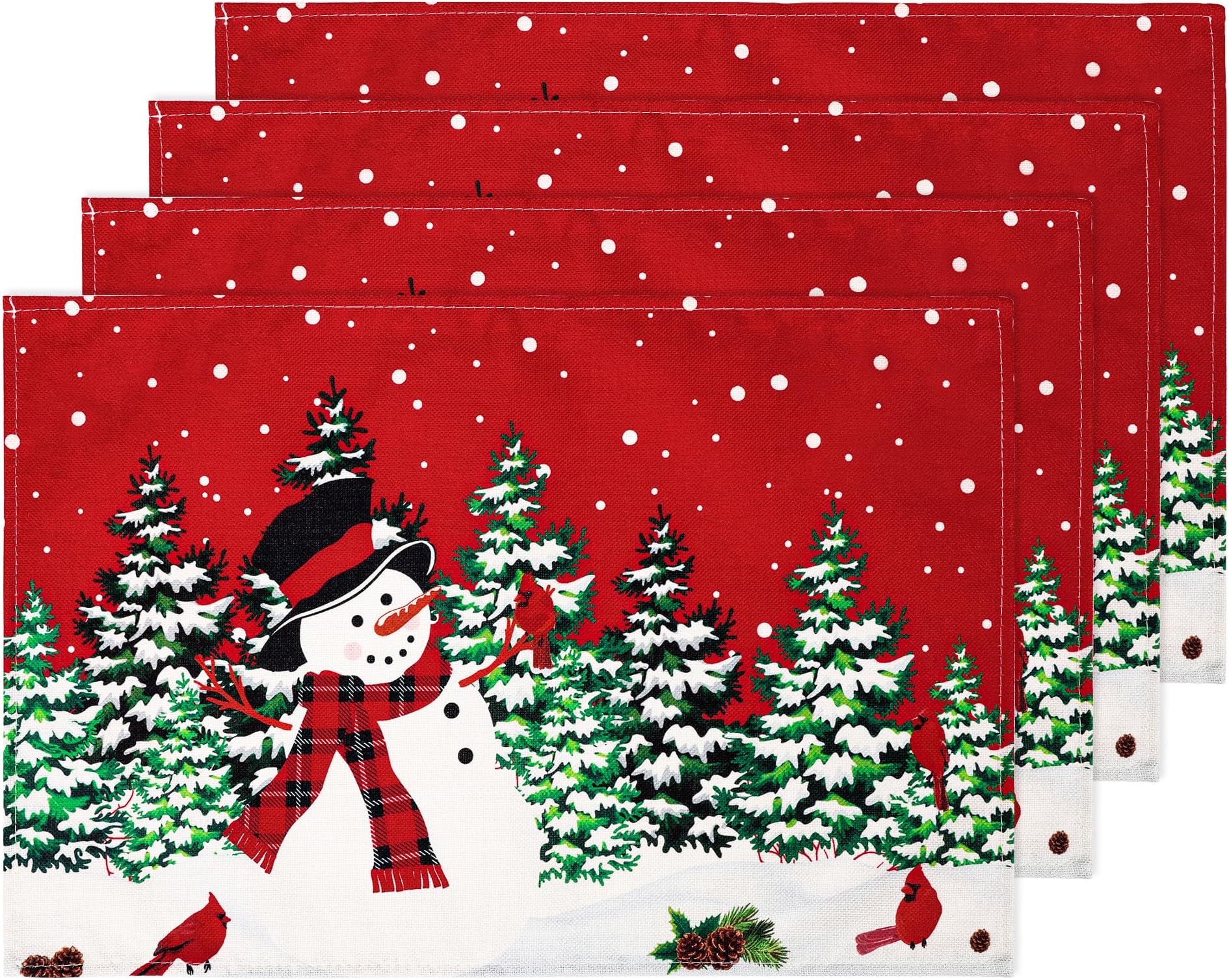 Amazon.com: Juvale Set of 6 Christmas Dining Table Placemats Cloth Mat ...
