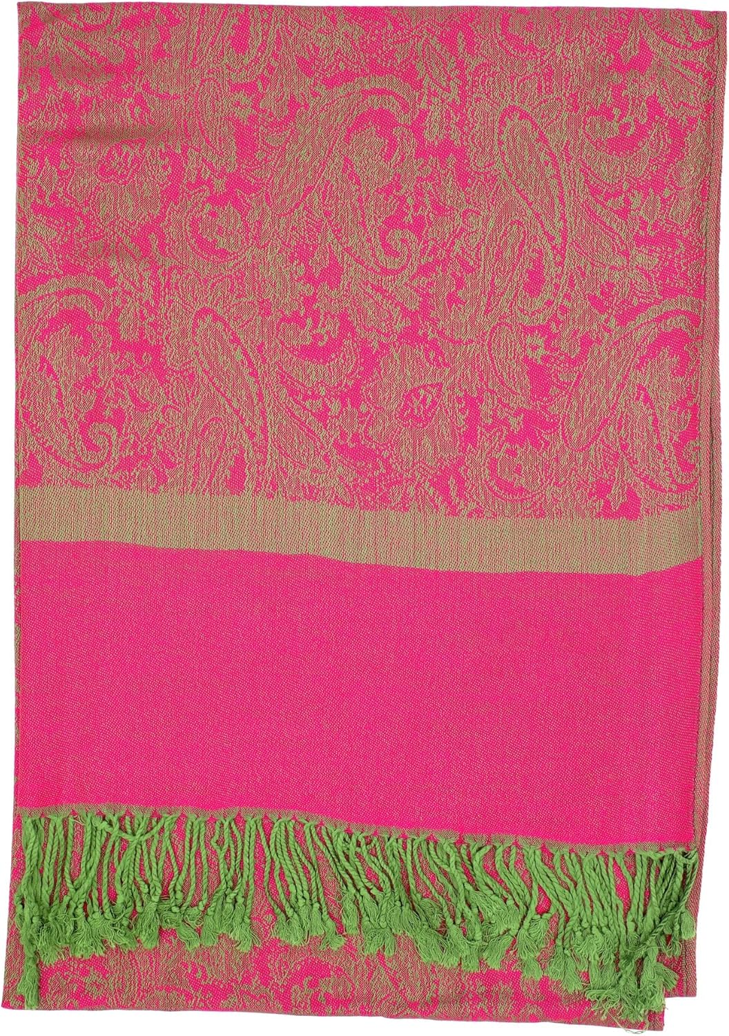 Achillea Two-Tone Vintage Paisley Pashmina Scarf – Lightweight Wrap & Shawl for Dresses, Weddings, Travel, All Seasons - Image 3