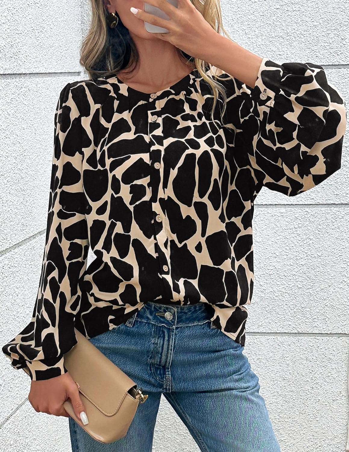 PRETTYGARDEN Women's Floral Button Down Blouse 2026 Fall Fashion Dressy Casual Long Sleeve Shirts Spring Top Boho Clothes - Image 4