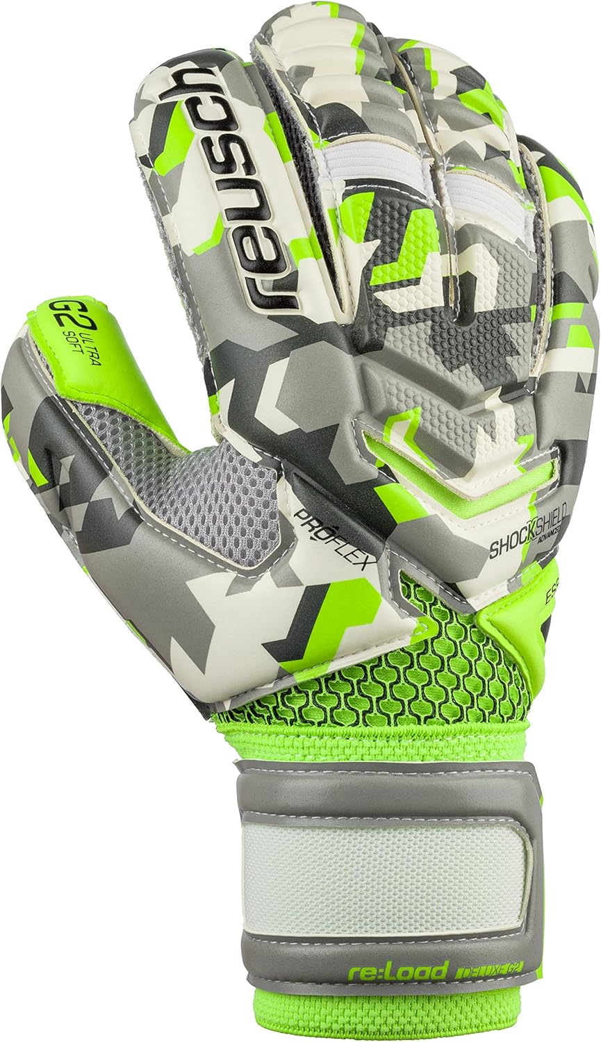 Reusch Soccer Reusch Re Load Deluxe G2 Goalkeeper Gloves, Camo, Size 10