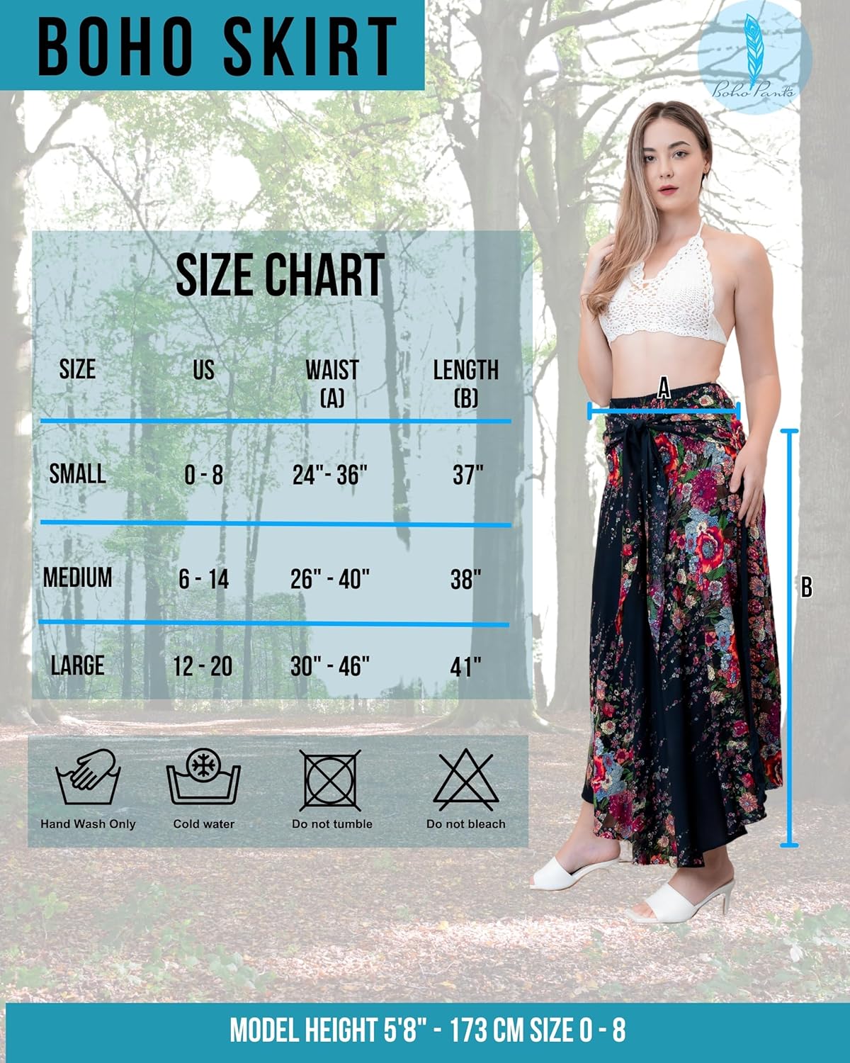 Long Skirts for Women | 2-in-1 Boho Dress & Floral Maxi Skirt for Bohemian Festivals, Vacation & Casual wear - Image 3