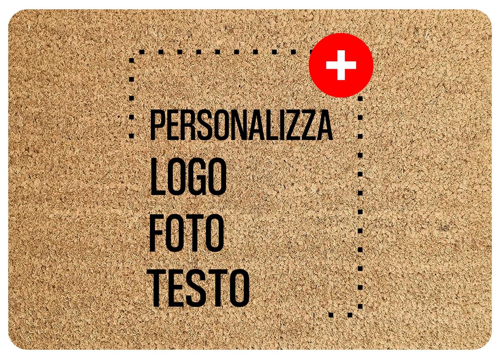 Colorfamily Zerbino Personalizzato Ingresso Casa e Ufficio 60x40 cm - Tappeto Antiscivolo Personalizzabile con Foto, Testo o Logo Aziendale - Tappetino Entrata Interno ed Esterno, Idea Regalo