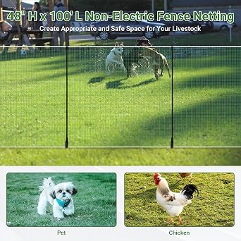 Temporary Fence with Posts 4' x 100' for for Dogs Outdoor Backyard