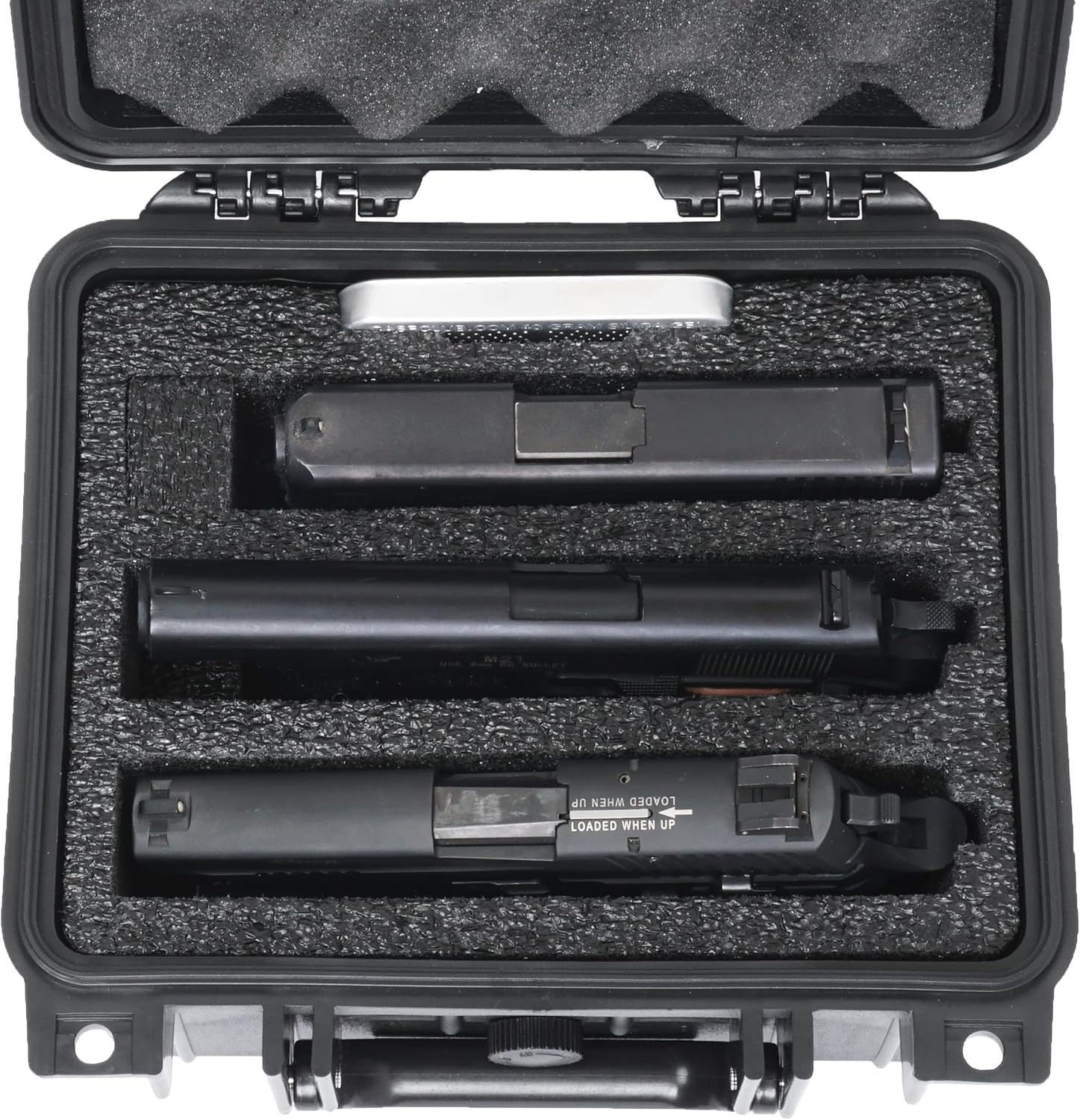Case Club 3 Pistol & 6 Magazine Pre-Cut Waterproof Case with Silica Gel to Help Prevent Gun Rust