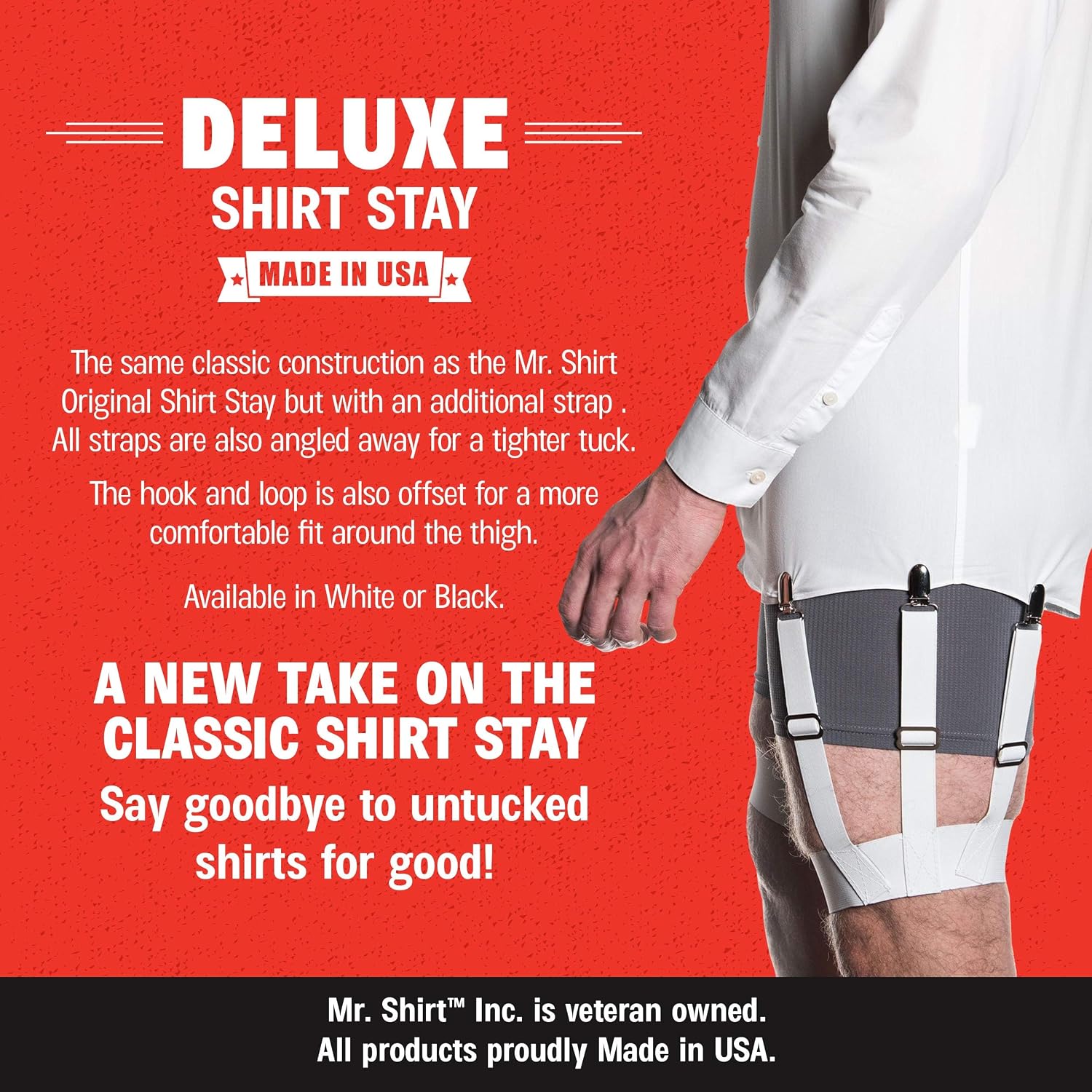 Men's Shirt Stays | Premium Quality Comfortable Material Adjustable Deluxe Shirt Tucker For Men