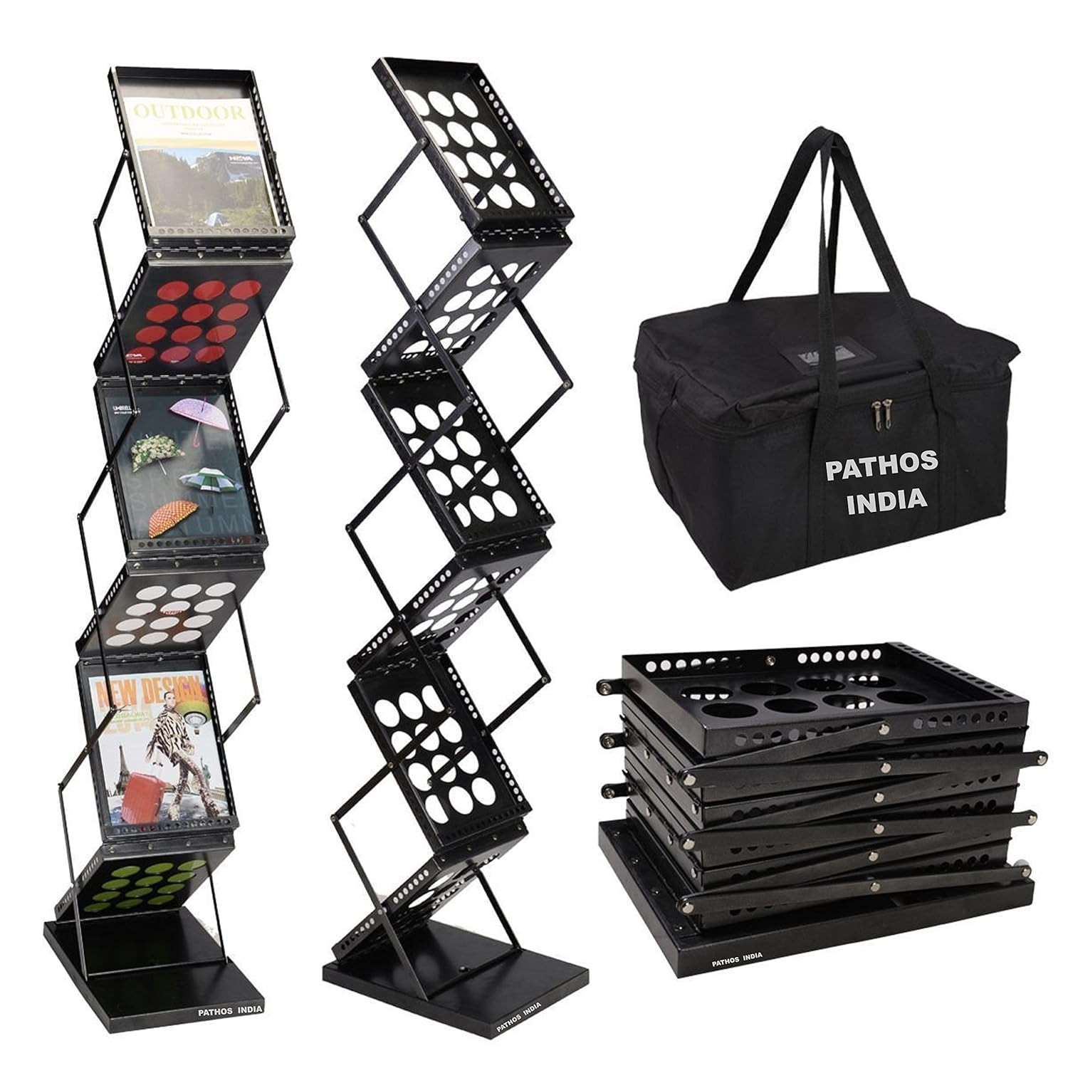 Pathos India A4 Catalogue Stand, Magazine Stand,Portable Brochure Stand