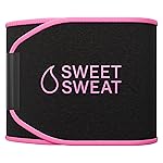 Sports Research Sweet Sweat Waist Trimmer (Core Series) - Premium Sweat Enhancing Fitness Band for Women & Men - Adjustable Fit  Latex-Free Neoprene - Pink Logo, Small