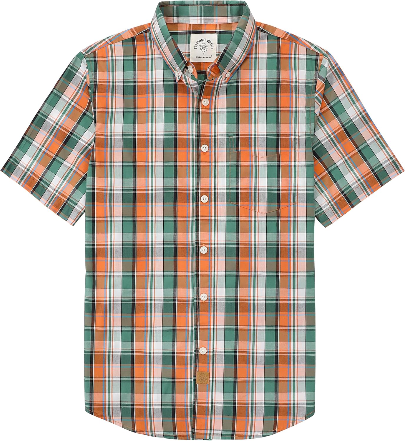 Dubinik® Mens Short Sleeve Button Down Shirts Soft Breathable Summer Vintage Regular Fit Lightweight Men's Casual Shirt