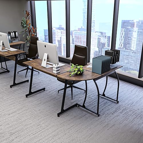 Miniatura 7 de ZENY Escritorio esquinero para computadora de juegos en forma de L de 58 pulgadas, mesa reversible para oficina en casa, estación de trabajo de PC,