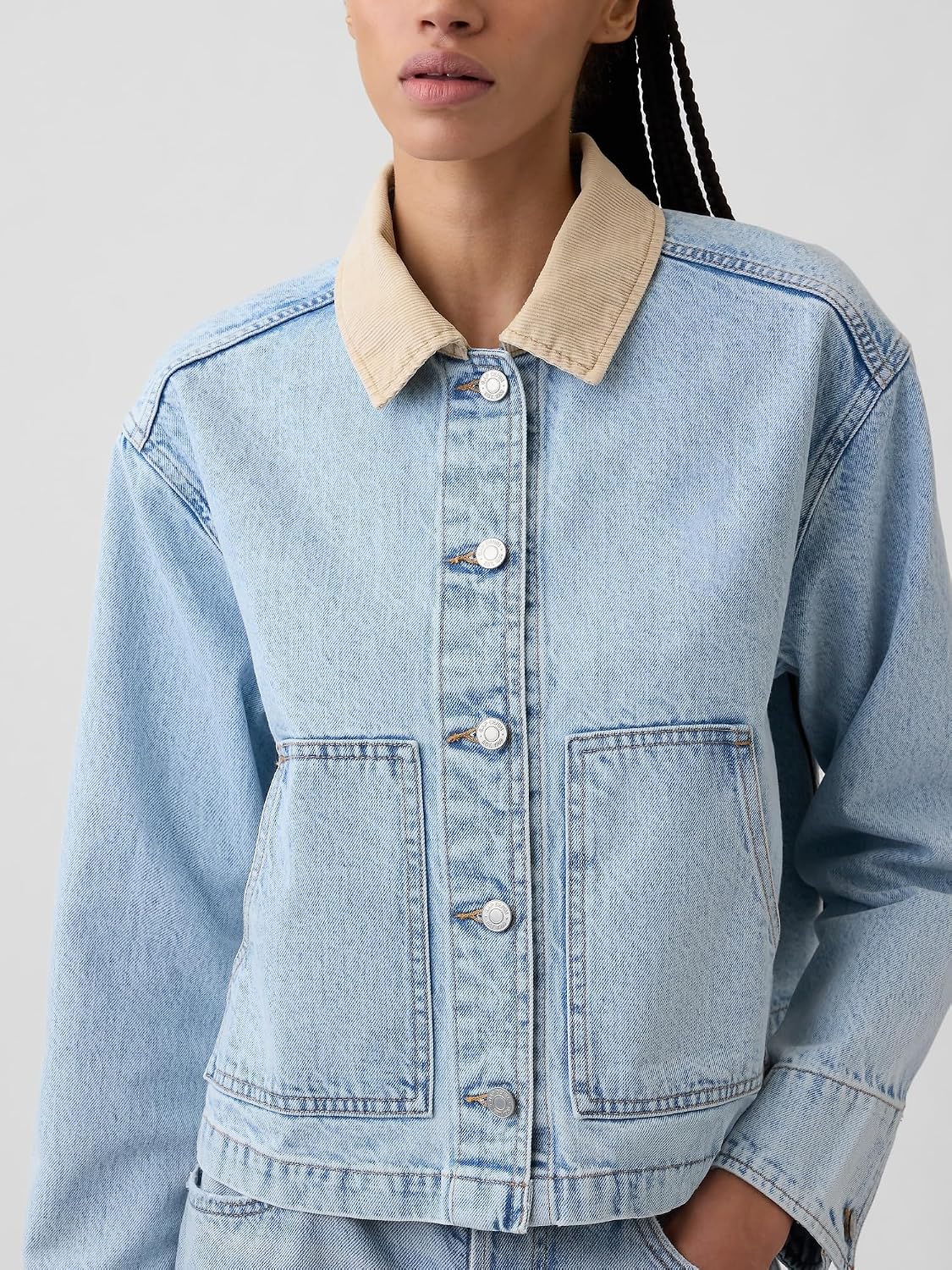 GAP Women's Cropped Demin Barn Jacket