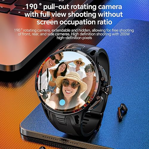 Miniatura 4 de LOKMAT Appllp 4 Pro Smartwatch, pantalla AMOLED de 1.75 pulgadas, negro, compatible con 4G5G, cámara giratoria de 190, resolución HD 466x466, WiFi