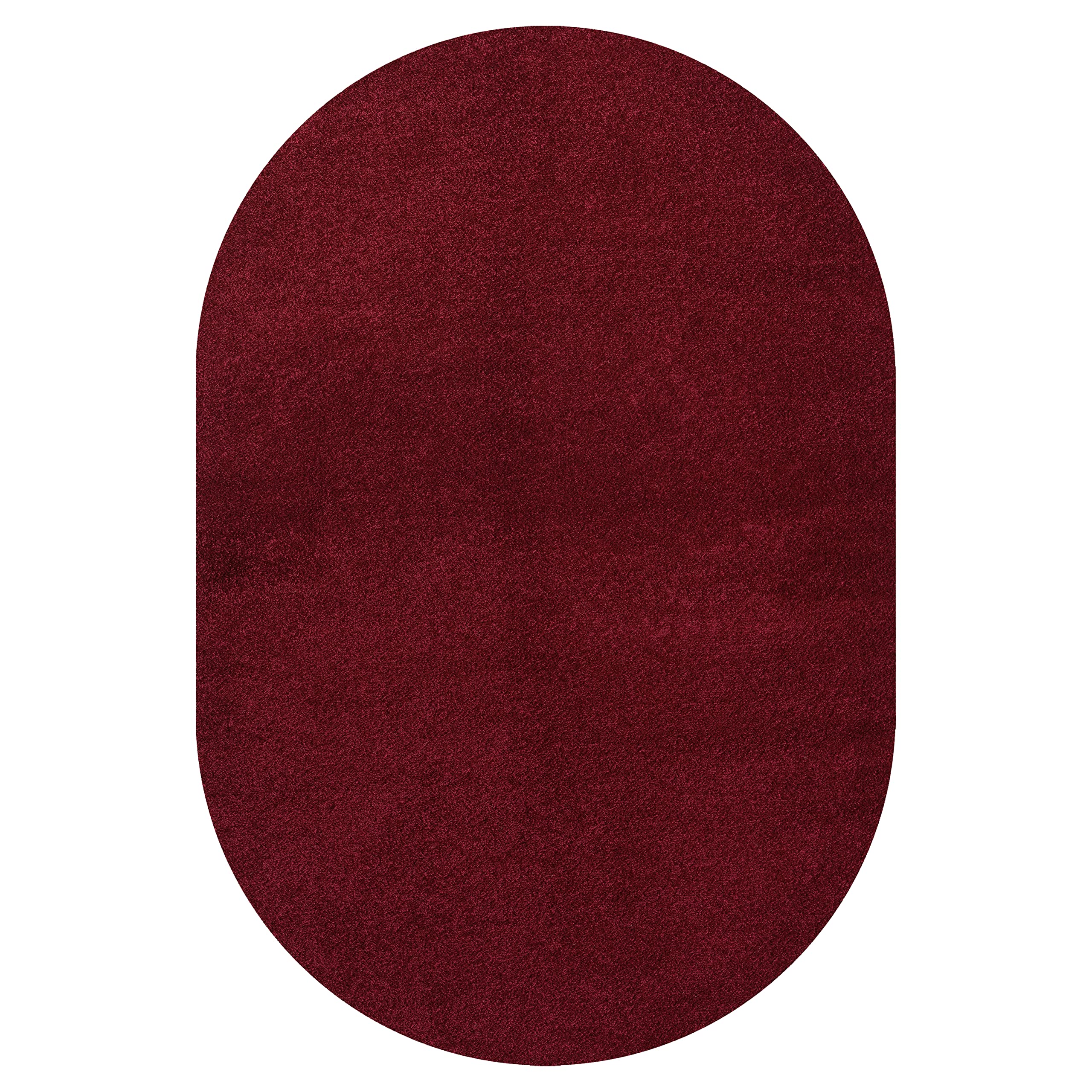 JONATHAN Y SEU100Q-3OV Haze Solid Low-Pile Indoor Area-Rug, Coastal, Bohemian, Minimalist Easy-Washing,Bedroom,Kitchen,Living Room,Non Shedding, Dark Red, 3 X 5 Oval